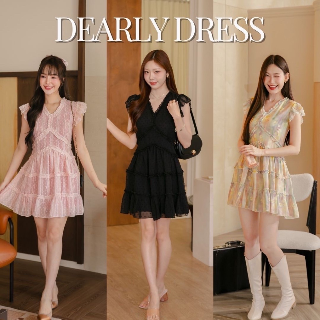 DR0531 LABELLE รุ่น Dearly Dress เดรสสีแดง น่ารัก