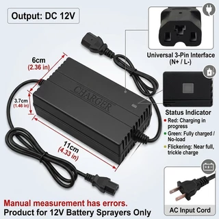 ปลั๊กชาร์จเครื่องพ่นยา 12V ที่ชาร์จแบตถังพ่นยา ตัวเรือน ABS สำหรับเครื่องพ่นยาไฟฟ้า เหมาะกับเครื่องพ่นยาไฟฟ้า 12V