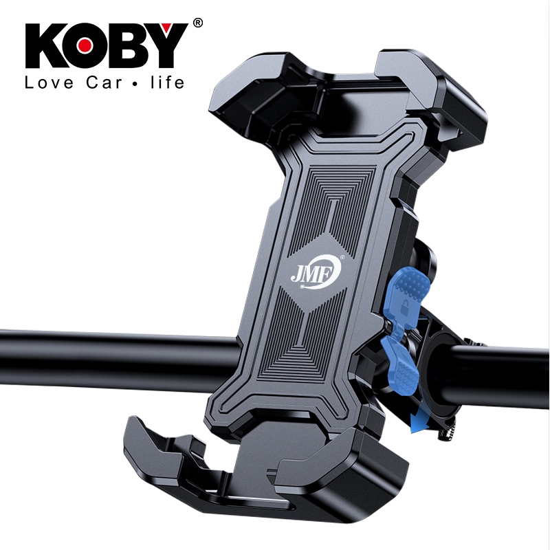 KOBY JMF ที่จับมือถือมอเตอร์ไซค์ รุ่นอัปเกรดกันสั่น ยึดแน่น ทนทาน หมุนได้ 360° (4.7-6.8 นิ้ว)