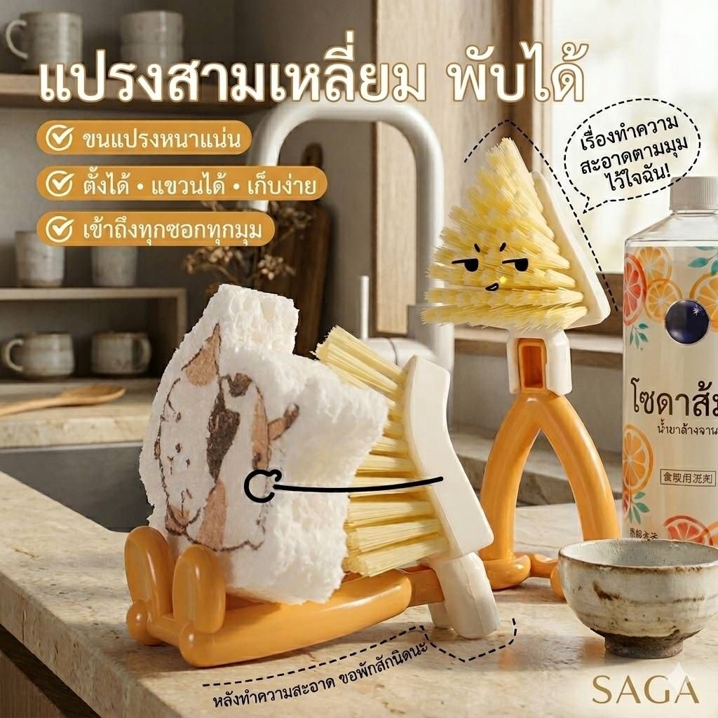 SAGA แปรงสามเหลี่ยมพิชิตทุกซอกมุม