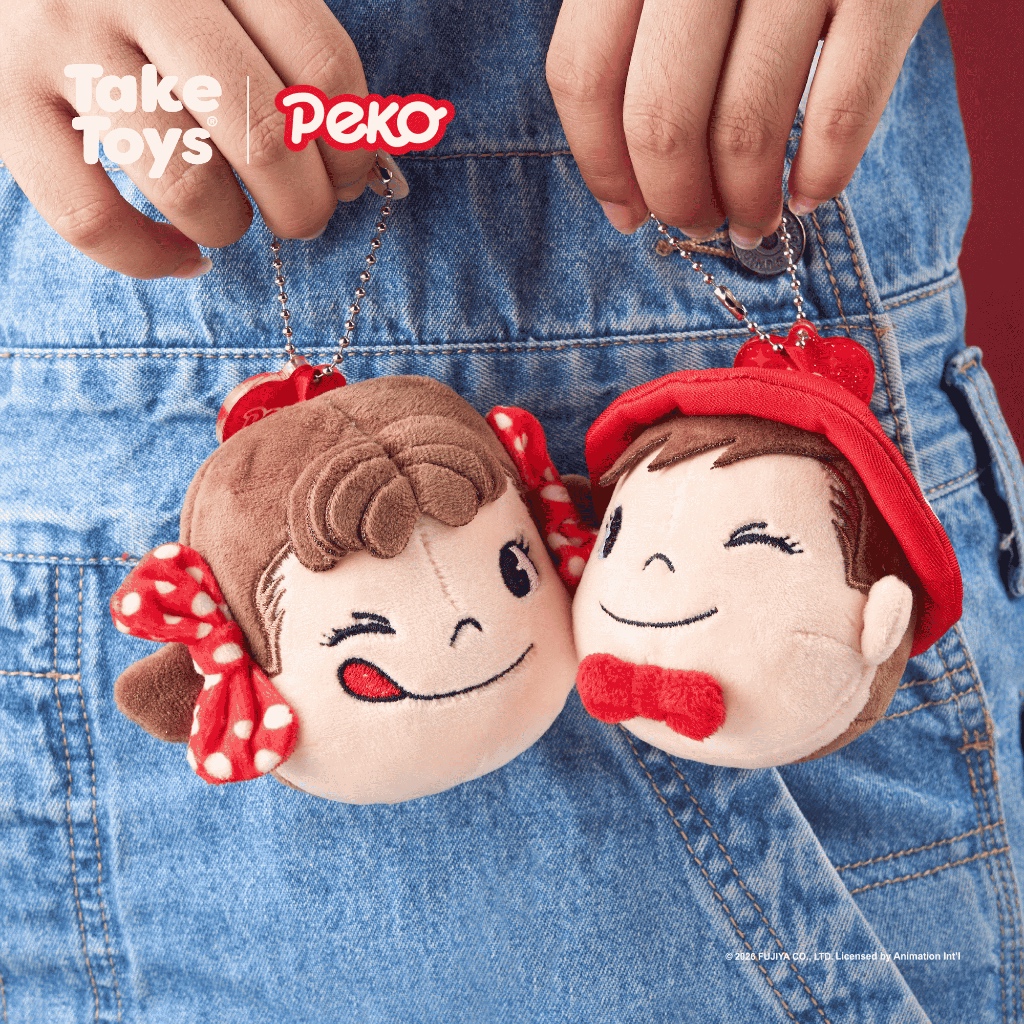 Peko Sweetie Wink Magnetic Head Keychain - พวงกุญแจแม่เหล็กเปโกะ