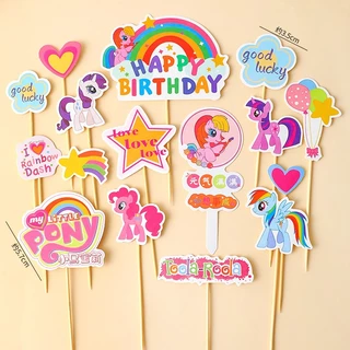 ป้ายปักเค้ก ชุดUnicorn ยูนิคอน ม้า ยูนิคอร์น และชุดPony
