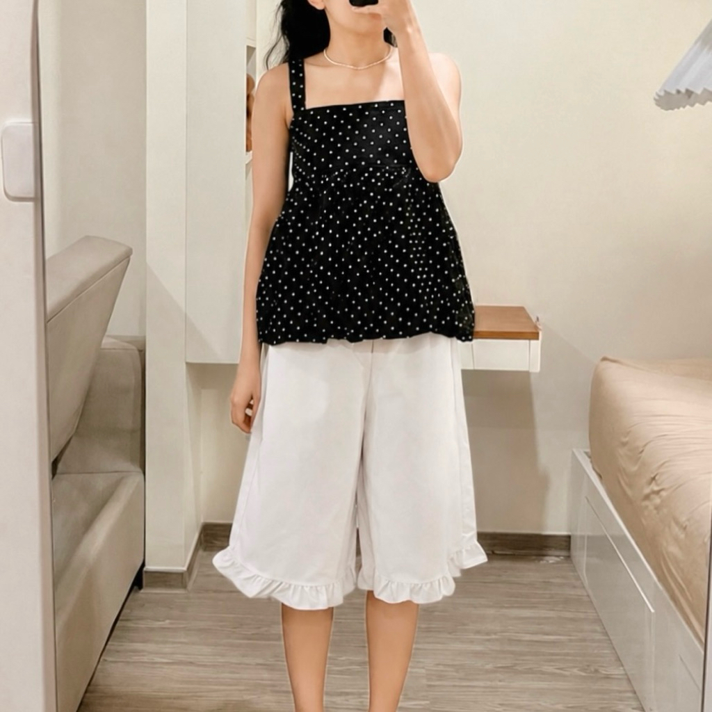 Pudding top เสื้อสายเดี่ยวสม็อคหลัง