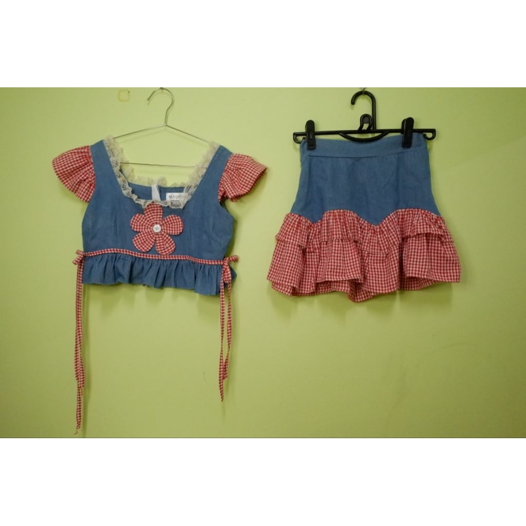 👖👚เซตเสื้อ + กระโปรงสั้นงานป้าย NUY SHOP 👚👖พร้อมส่ง