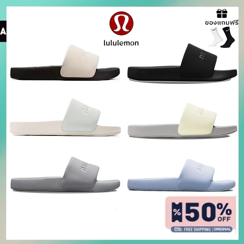 Lululemon Anti-Slip Beach ว่ายน้ําslippersรองเท้าแตะยางสบาย