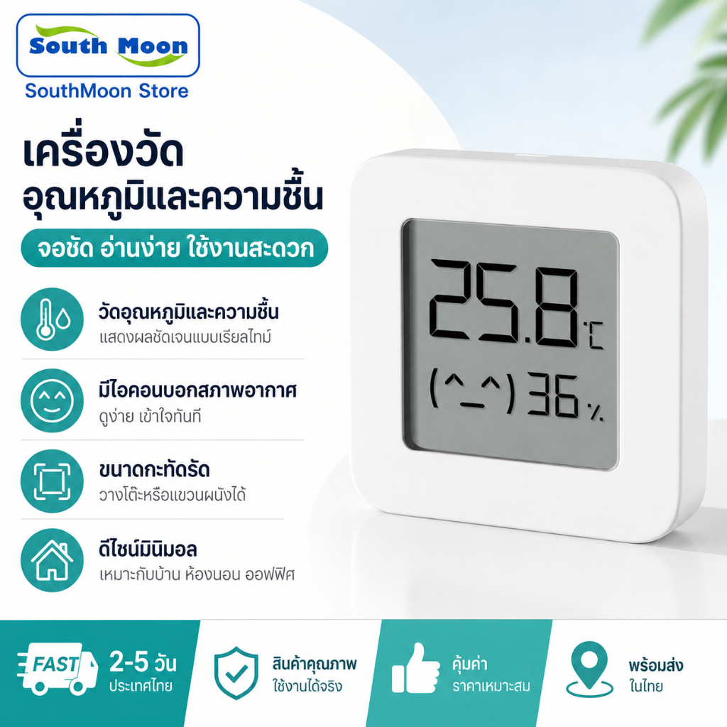 Mijia เครื่องวัดอุณหภูมิ ความชื้น Bluetooth ไร้สาย เทอร์โมมิเตอร์ ไฮโกรมิเตอร์ ดิจิตอล สำหรับห้องนอน ห้องนั่งเล่น บ้าน