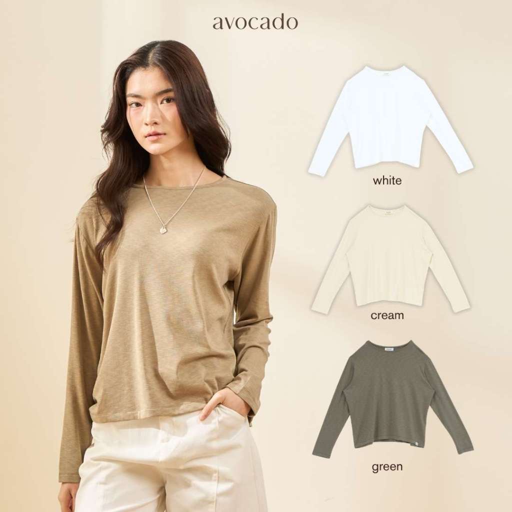 avocado - Moven Top เสื้อแขนยาวเนื้อผ้านุ่ม เด้ง แมตช์ง่าย