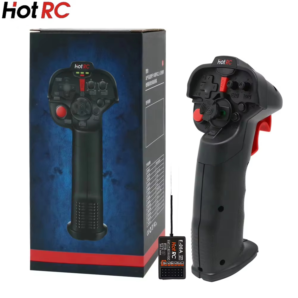 HotRC DS-4A รีโมท 2.4G 4CH มือเดียว ของแท้ พร้อมรีซีฟ 4CH สำหรับรถ เรือ โดรน เครื่องบิน