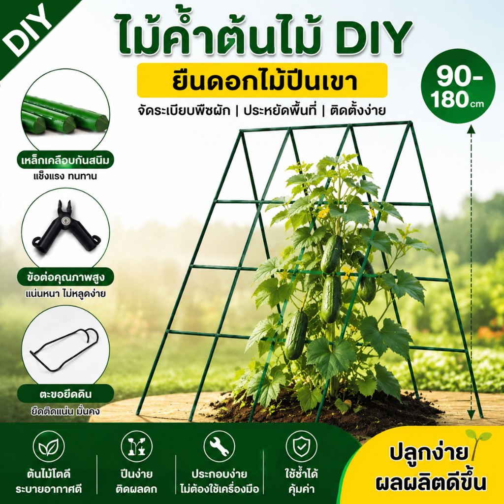 【ใช้ได้ 10 ปี】ไม้ค้ำต้นไม้ DIY เสาค้ำต้นไม้ หลักไม้เลื้อย เสาไม้เลื้อย ไม้ค้ำยันต้นไม้ ยาว90-180ซม.ไม่เสียรูป ไม่เป็นสนิ