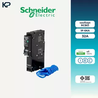 Schneider เบรกเกอร์กันดูด RCBO 1P 10A 16A 20A 32A 40A 50A 6kA 30mA ลูกเซอร์กิตกันดูด ลูกย่อยกันดูด QO1C06RCBO30 Square D