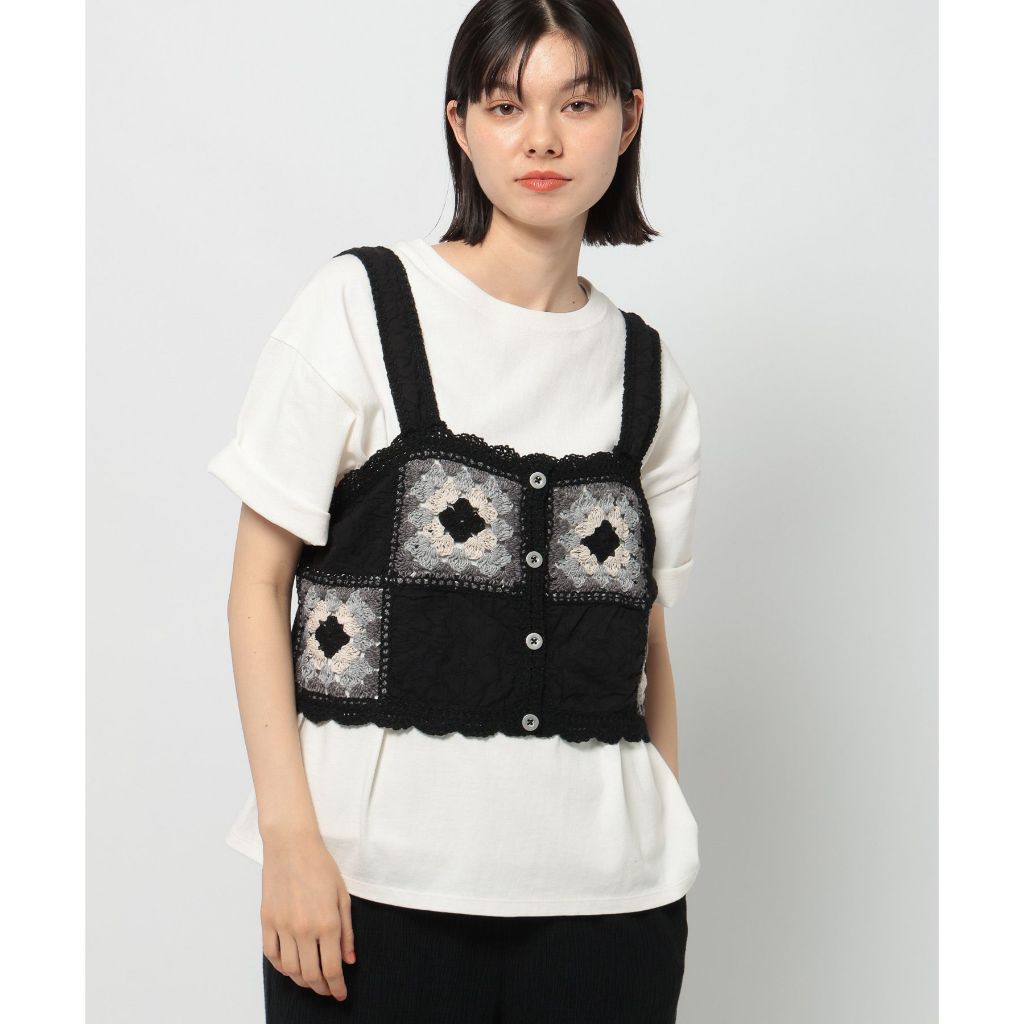 niko and ... เสื้อถักโครเชต์ Crochet-style camisole