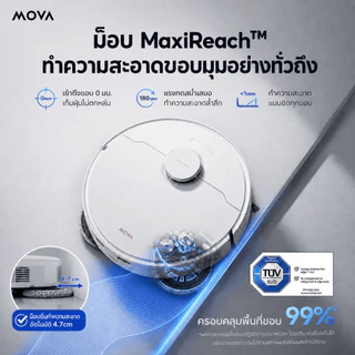 MOVA E50 Ultra Robot Vacuum Cleaner หุ่นยนต์ดูดฝุ่นถูพื้นอัตโนมัติแรงดูด30KPa ดูดเปียกแห้ง ป้องกันขนพัน นำทางLDSอัจฉริยะ
