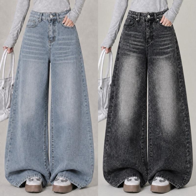 รวมความยาว 38-39 นิ้ว(XS-6XL) jinjeans กางเกงยีนส์ขากระบอกใหญ่ baggy jeans พร้อมส่งจากไทย เลือกความยาวได้ โรงงาน1