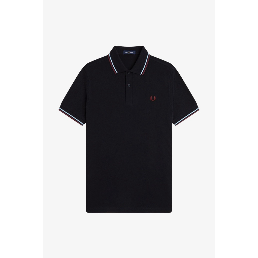 Fred Perry Twin Tipped Polo Shirt in Black/Oxblood