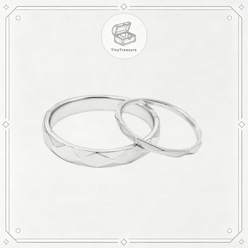 TinyTreasure แหวน เงินแท้ 92.5 แหวนคู่รัก แหวนผู้หญิง ของขวัญวาเลนไทน์ แหวนนิ้วก้อย