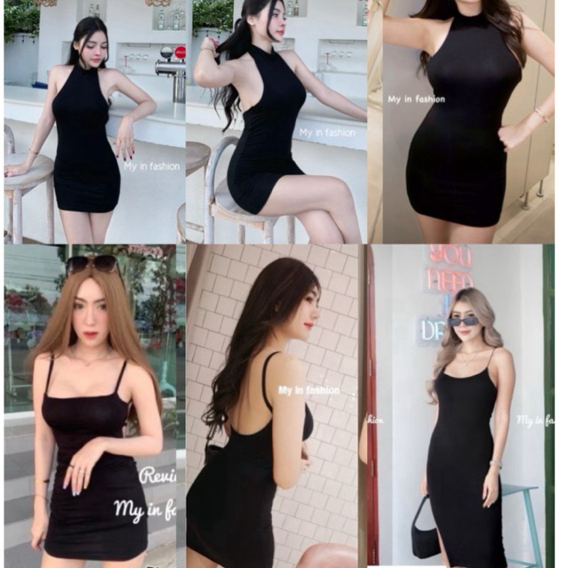 MNV STUDIO มินิเดรสสายเดี่ยว เสริมฟองน้ำใจตัวดีเทลเว้าหลังแต่งสายคาดหลังมินิเดรสน่ารักๆใส่ออกมาแล้วแช่บสุดๆผ้านิ่ม