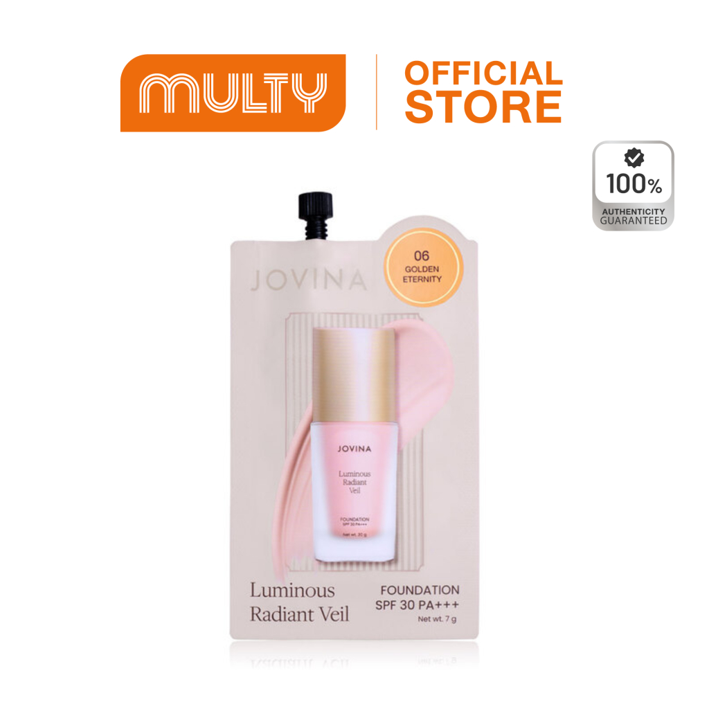 รองพื้นซอง Jovina Luminous Foundation SPF 30 PA+++ คุมมัน ปกปิดเนียนกริบ 7g