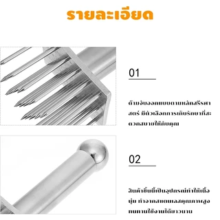 【ส้อมจิ้มหมูสแตนเลสรุ่นอัปเกรด】เนื้อนุ่มขึ้น เลือก 18 หรือ 28 เข็ม ล้างทำความสะอาดง่าย ปลอดภัยเกรดอาหาร