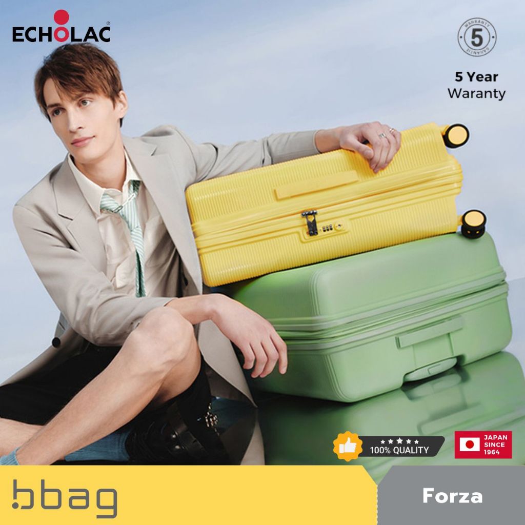 [July Only!] Echolac กระเป๋าเดินทาง 20/24 นิ้ว รุ่นฟอร์ซา Forza PW005 v1 PP ซิปขยาย 20% TSA Lock ผิว