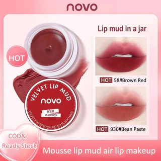 NOVO ลิปสติก 3IN1 ลิป/บลัช/อายแชโดว์ สีติดทนเกลี่ยง่าย ผสมสีหลายเฉดได้ ลิปสติก ลิปกลอส ลิปออยล์ lip mud