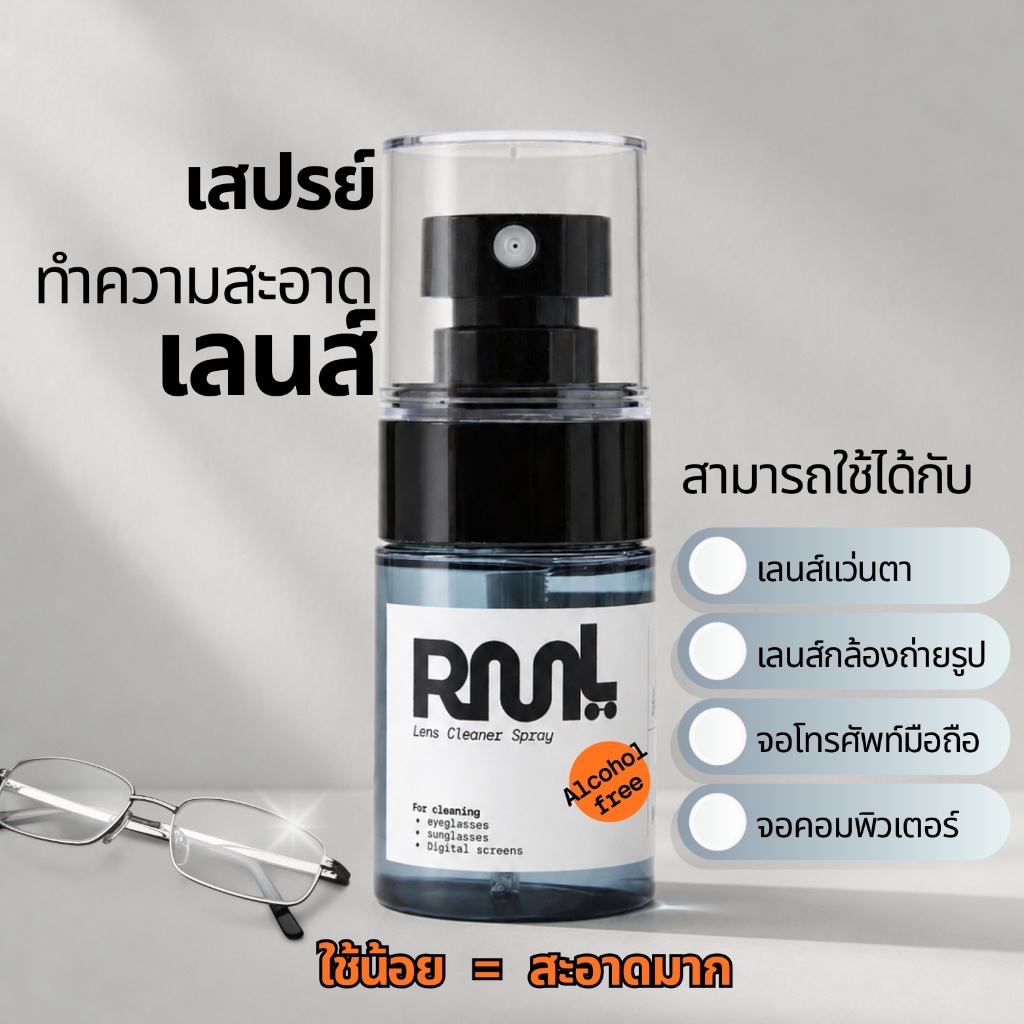 สเปรย์เช็ดแว่น - Ramil 90’s Eyewear สูตรอ่อนโยน pH Balance สำหรับแว่นตา แว่นกันแดด เลนส์และจอทุกชนิด