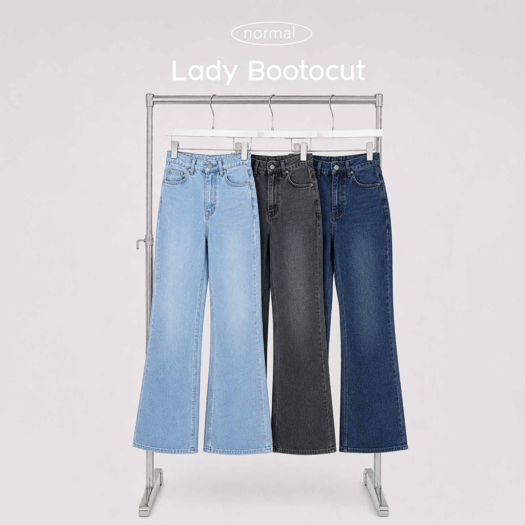 กางเกงยีนส์ขาม้าเอวสูงคลาสสิค รุ่น Lady Bootcut