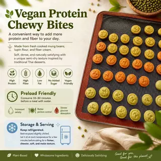 Vegan protein chewy bite - ถั่วกวนคลีน แคล lab test เจ fiber preload