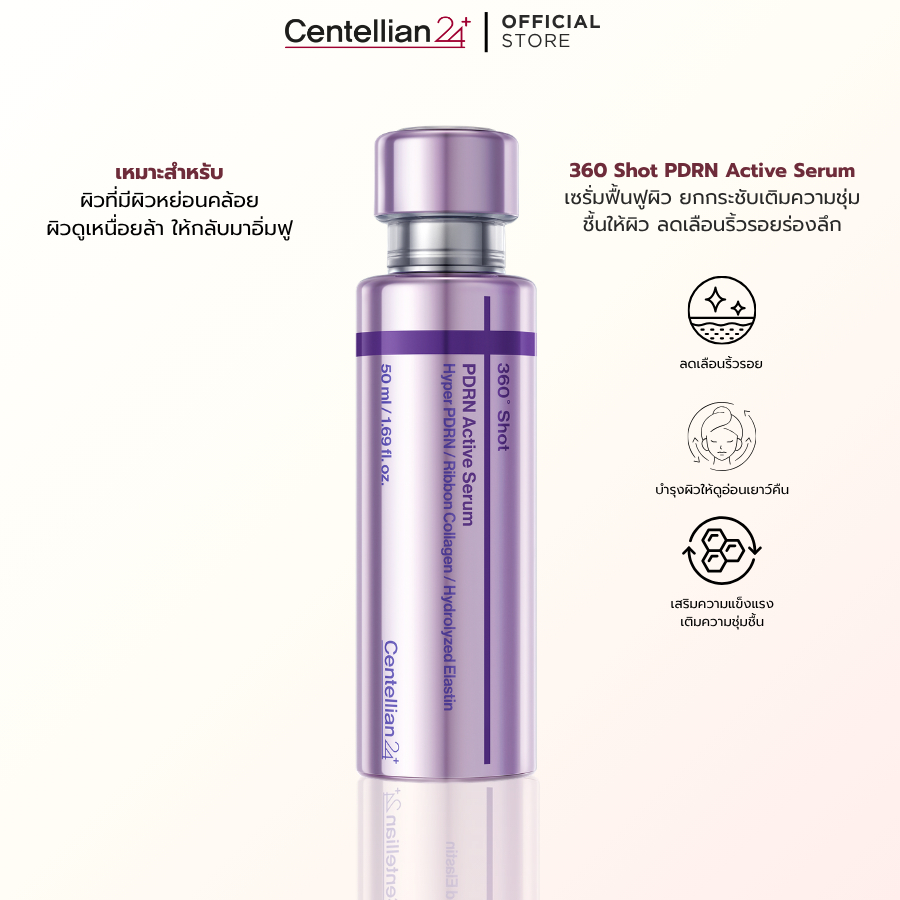 [Centellian24] 360 Shot PDRN Active Serum เซรั่มหน้าฟู ผิวฉ่ำโกลว์ ลดริ้วรอย กระชับรูขุมขน 50ml