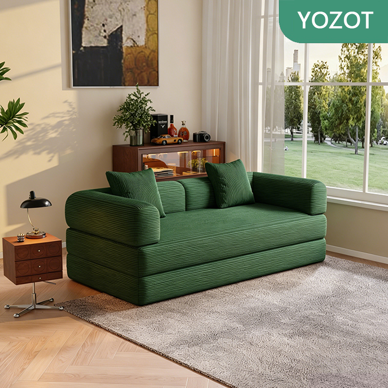 YOZOT โซฟา โซฟาเบด โซฟาเบดพับได้ Sofa สไตล์ญี่ปุ่น โซฟาปรับเอนได้ ทำจากผ้ามิงค์แคชเมียร์เนื้อนุ่มฟู นั่งสบาย