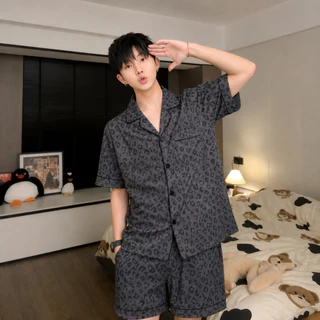 3333-1A ชุดนอนผู้ชายผ้านิ่มใส่สบายแขนสั้นขาสั้น สีสวย สไตล์เกาหลี **ไซส์รูปถัดไปค่ะ(สินค้าพร้อมส่ง)