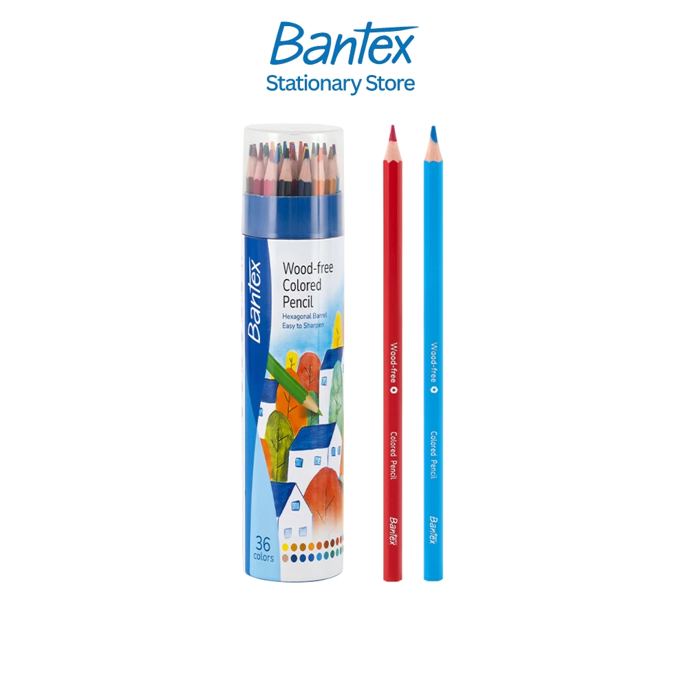 Bantex ดินสอสี สีไม้ ไร้เนื้อไม้ 12/24/36/48สี สีสวยคมชัด พกพาสะดวก Color Pencil