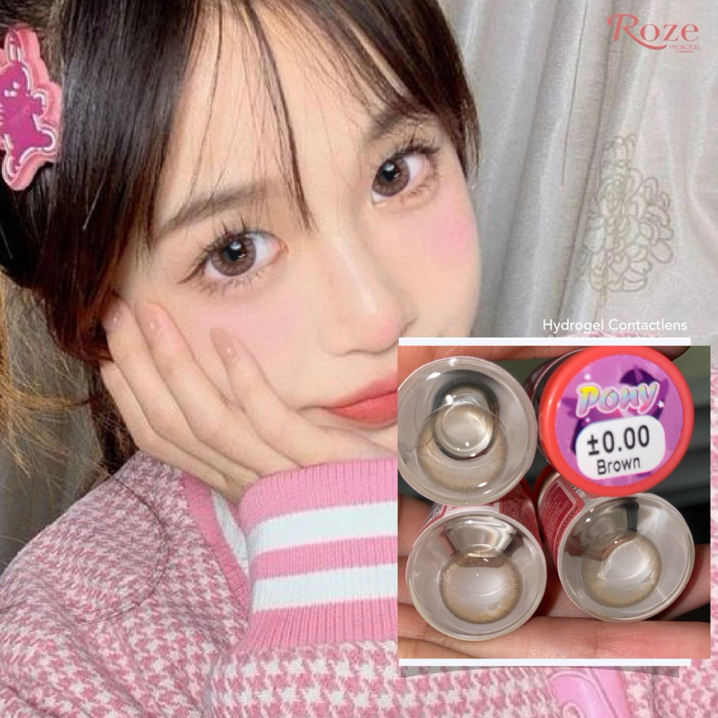 คอนแทคเลนส์ Roze Hydrogel Pony ตาโต 14.8