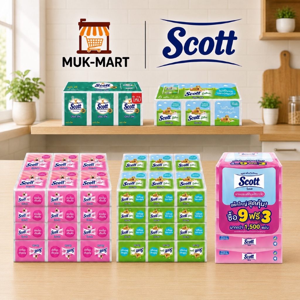 Scott กระดาษทิชชู่ป๊อปอัพ Extra Care | Extra | Napkins | Save