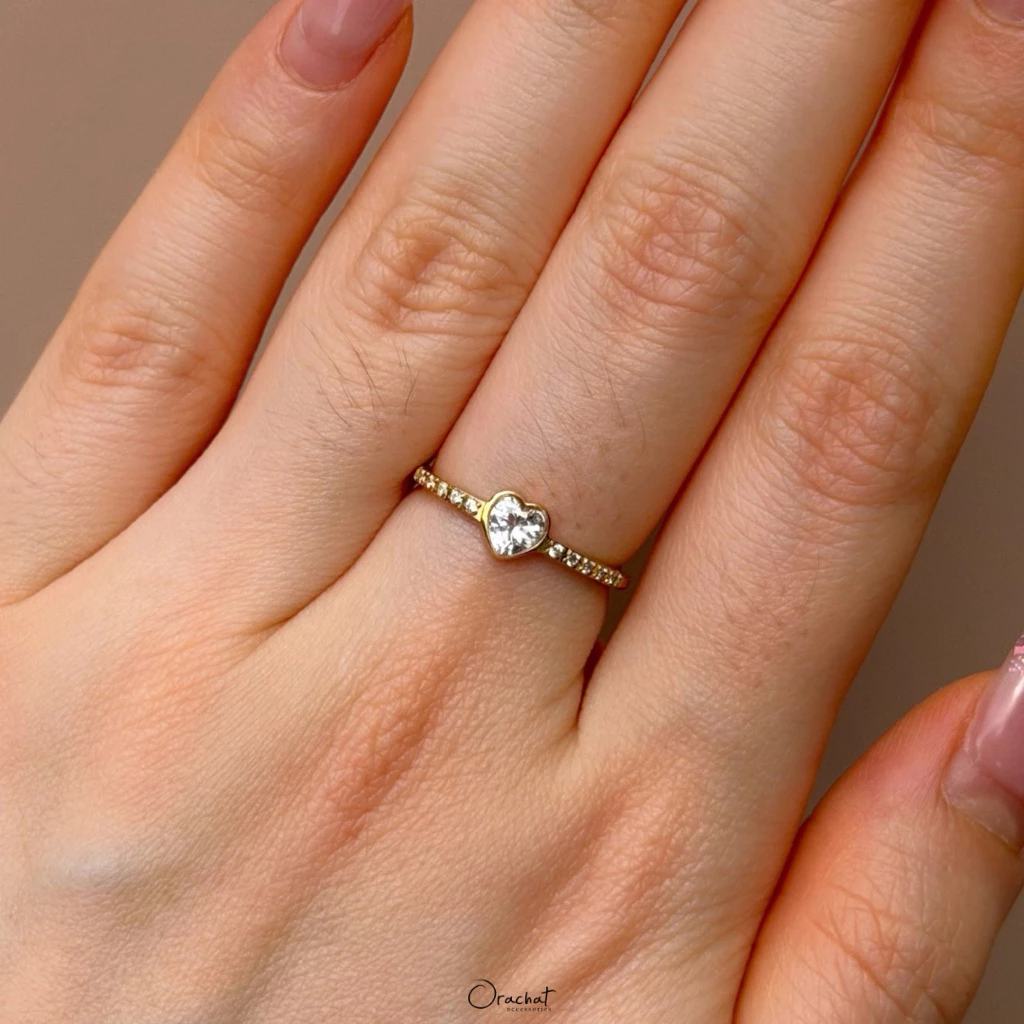 Orachat | Little heart 14k ring. (แหวนตัวเรือนสแตนเลส)