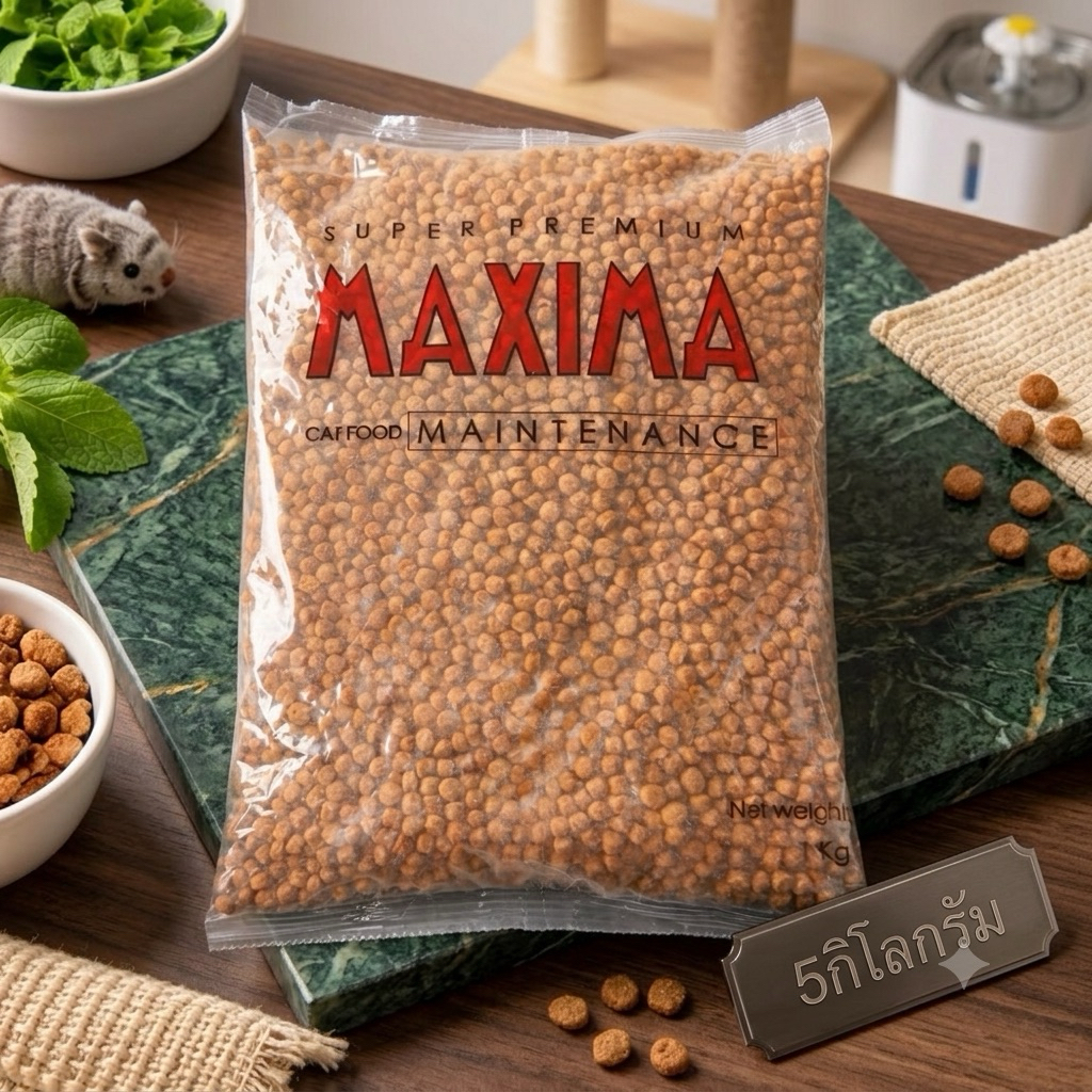Maxima แม็กซีม่า อาหารแมวชนิดเม็ด ถุงแบ่ง 5 kg.(เพ็จเก็ตบริษัทฯ ถุงเเบ่ง)ถุงละ1โล5ถุง