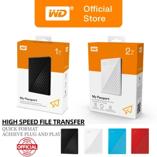 WD My Passport Portable 1TB 2TB HDD USB 3.0 Portabel Extemal Hard Disk Drive Western Digital ฮาร์ดดิสพกพา Black White