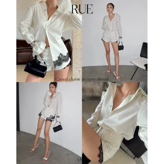 Rue เสื้อ+กางเกง ลินินลูกไม้คัดติ้งสวยมาก รุ่นนี้กดแยกเสื้อกางเกงนะคะ 🤍✨