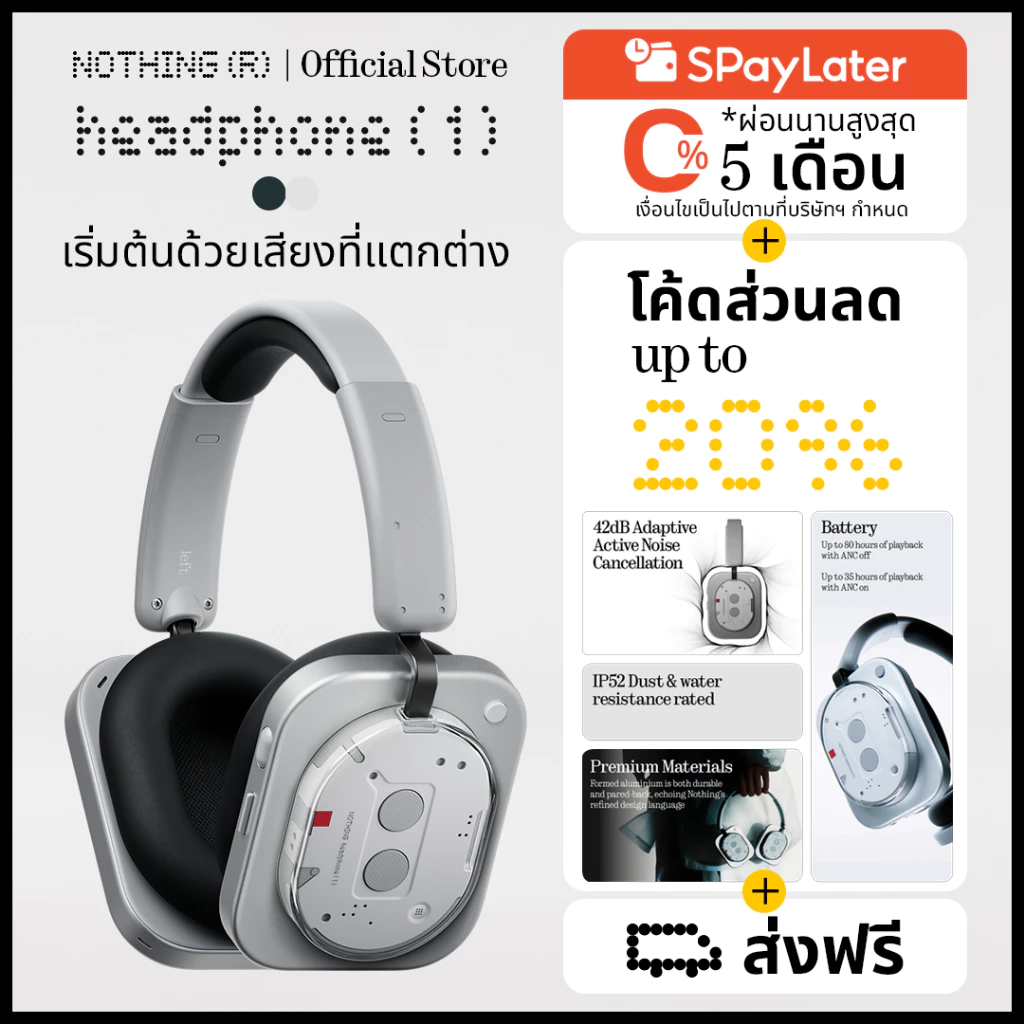Nothing Headphone (1) (Tuned by KEF) - หูฟังไร้สาย Wireless Headphone