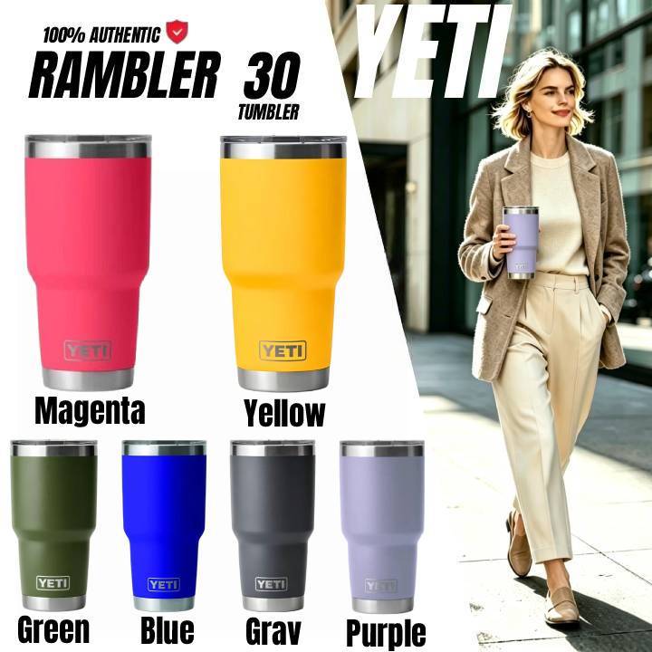 แก้วเก็บอุณหภูมิ YETI 30 ออนซ์ ของแท้ 100% เก็บความร้อน-เย็นได้นาน วัสดุแข็งแรง ทนทาน ฝาปิดสไลด์กันรั่ว พร้อมส่ง