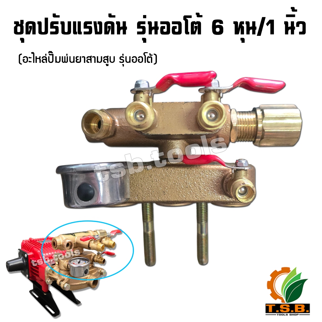 อะไหล่ตัวปรับแรงดันออโต้  ชุดปรับแรงดัน Auto ชุดโปโล (11PDPS22/30) ปั๊มพ่นยาสามสูบ 3/4 (6หุน) ปั๊มพ่นยา3 สูบ (1 นิ้ว)