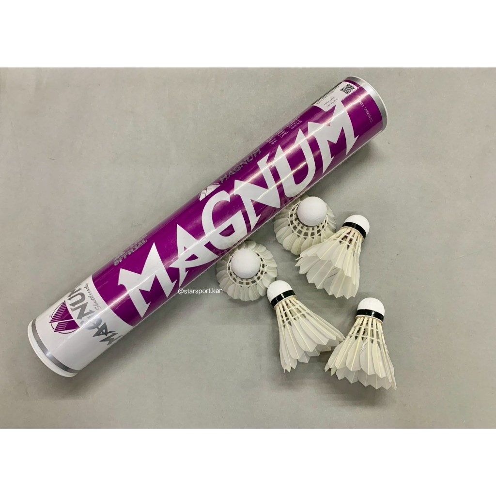 ลูกแบดมินตัน ลูกขนไก่ MAGNUM Shuttlecock Can12 #1915