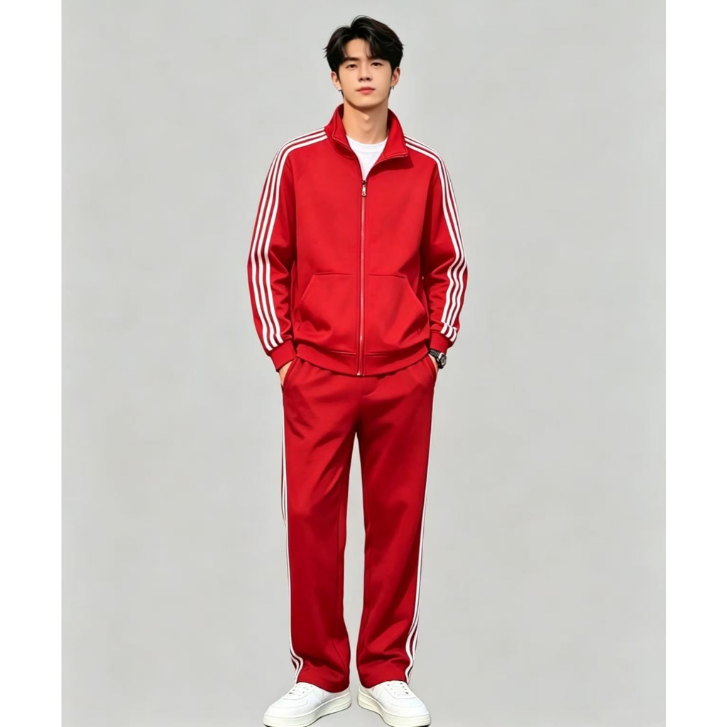 ส่งจากไทยเสื้อแจ็กเก็ตกีฬาแขนยาว สีพื้น ปกคอตั้ง รูปที่ 7