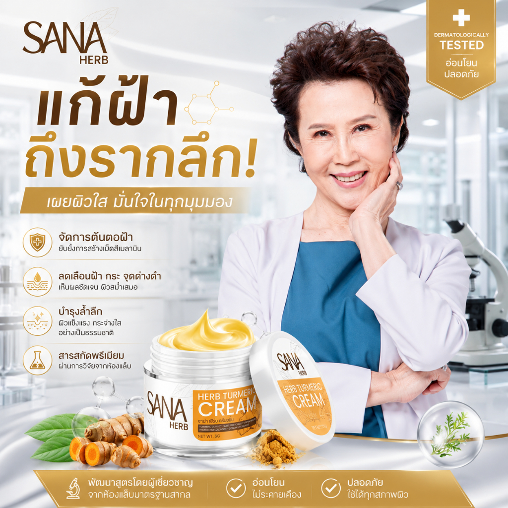 ครีมขมิ้น แก้ปัญหาฝ้าถึงรากลึก 1 กระปุก100 ของแท้ส่งตรงจากแบ