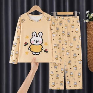 ชุดนอนเด็กแขนยาวพิมพ์ลายน่ารัก SIZE110CM-150CM นื้อผ้านุ่มใส่สบาย PP101-PP110 ใหม่
