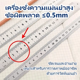 DL ไม้บรรทัดฟุตเหล็ก 20 ซม. แบบบาง ขอบตรง วัดได้แม่นยำ เหมาะสำหรับงานช่างและงานวัดระยะ