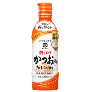 Kikkoman katsuobushi shoyu คิคโคแมน คัตสึโอบุชิ โชยุ ขวดใหญ่ ขนาด 450 ml โชยุฝาส้ม โชยุซุปปลาแห้ง ที่หลายคนตามหา