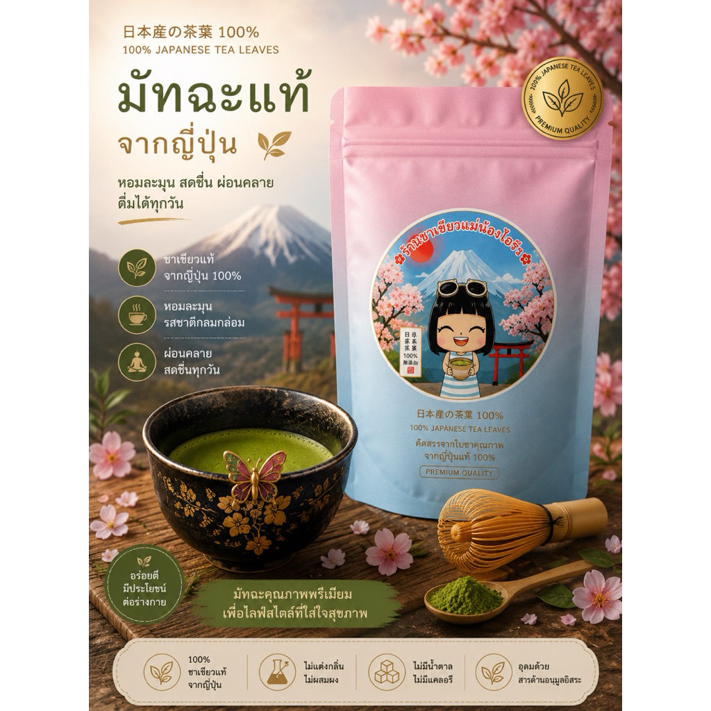 yame matcha ร้านน้องไอร่าโทนถั่วสโมคเบาๆ