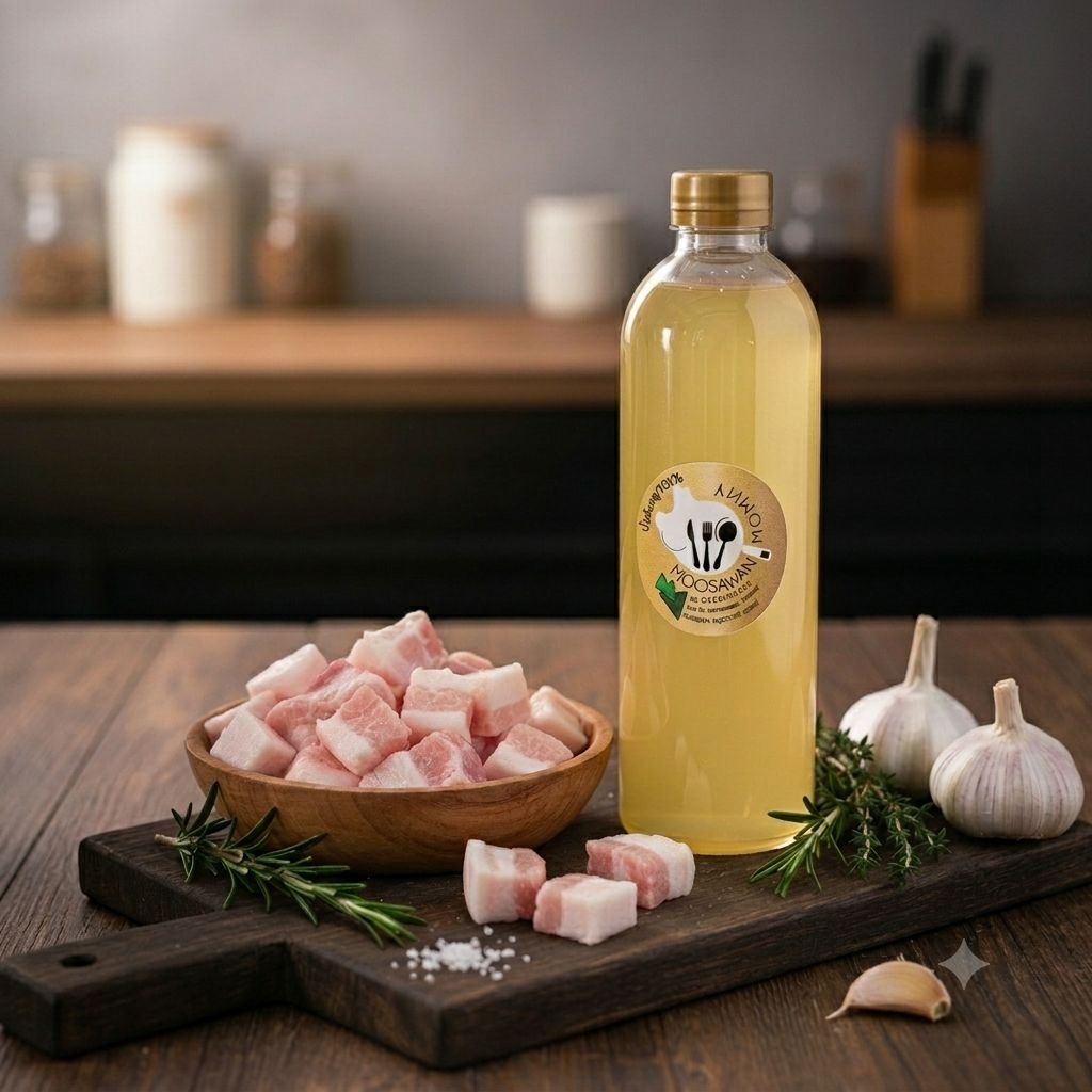 ✨ขายดี น้ำมันหมูแท้ 500ml.(คีโตใช้ได้) ผลิตสดใหม่ ✨