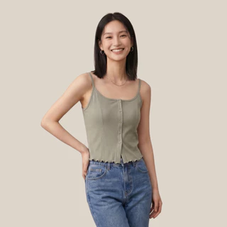 WsimpleBra | Lalin Camisole เสื้อสายเดี่ยว กระดุมกลางอก มีบราในตัว เลิกใส่ชุดชั้นในและซิลิโคลปิดจุก