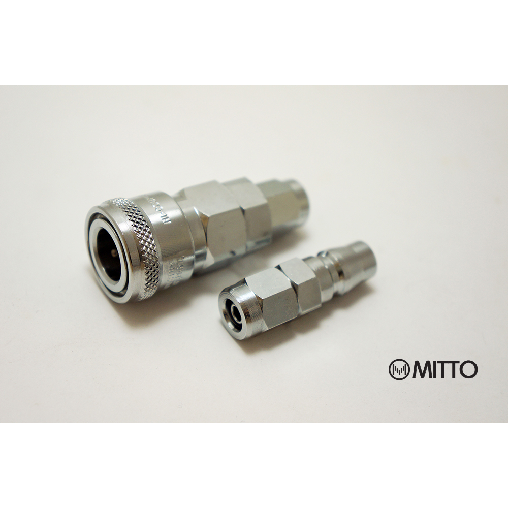 ข้อต่อลม คอปเปอร์ลม น็อตล๊อก สายPU 5x8 mm Hose Air Compressor Quick Coupler Connector Steel 10-SAH ,